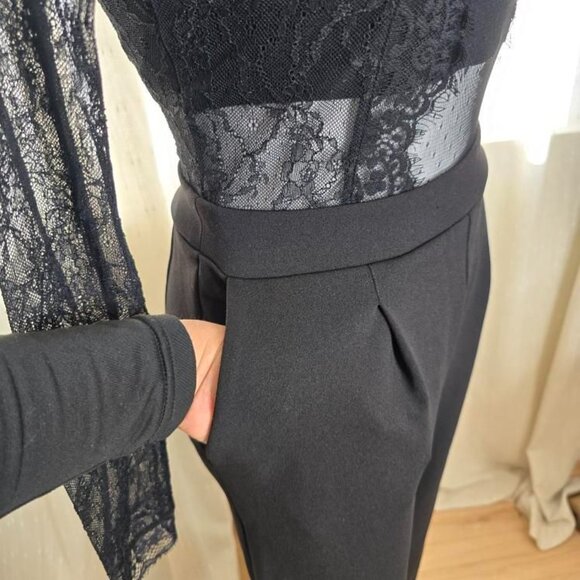 Elegant Black Lace Jumpsuit - Picture 5 of 16